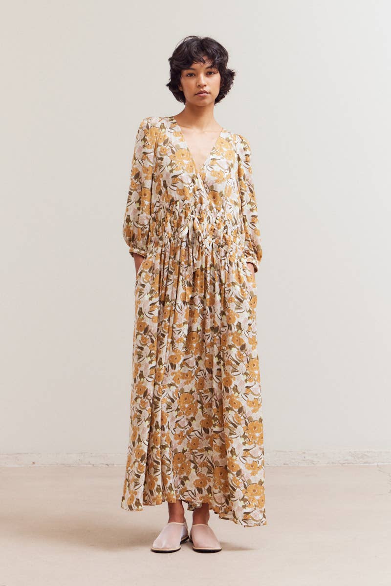 Daydream Pleat Waist Maxi Dress Front View