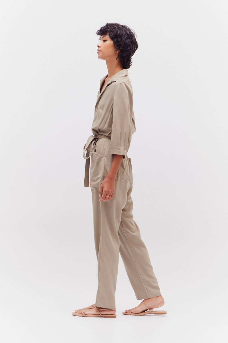 Dry Thyme Tencel Jumpsuit Side View