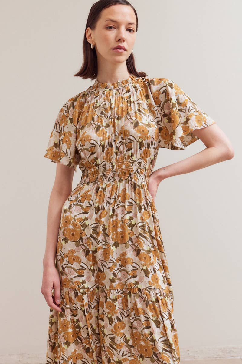 Daydream Raglan Sleeve Tier Midi Dress