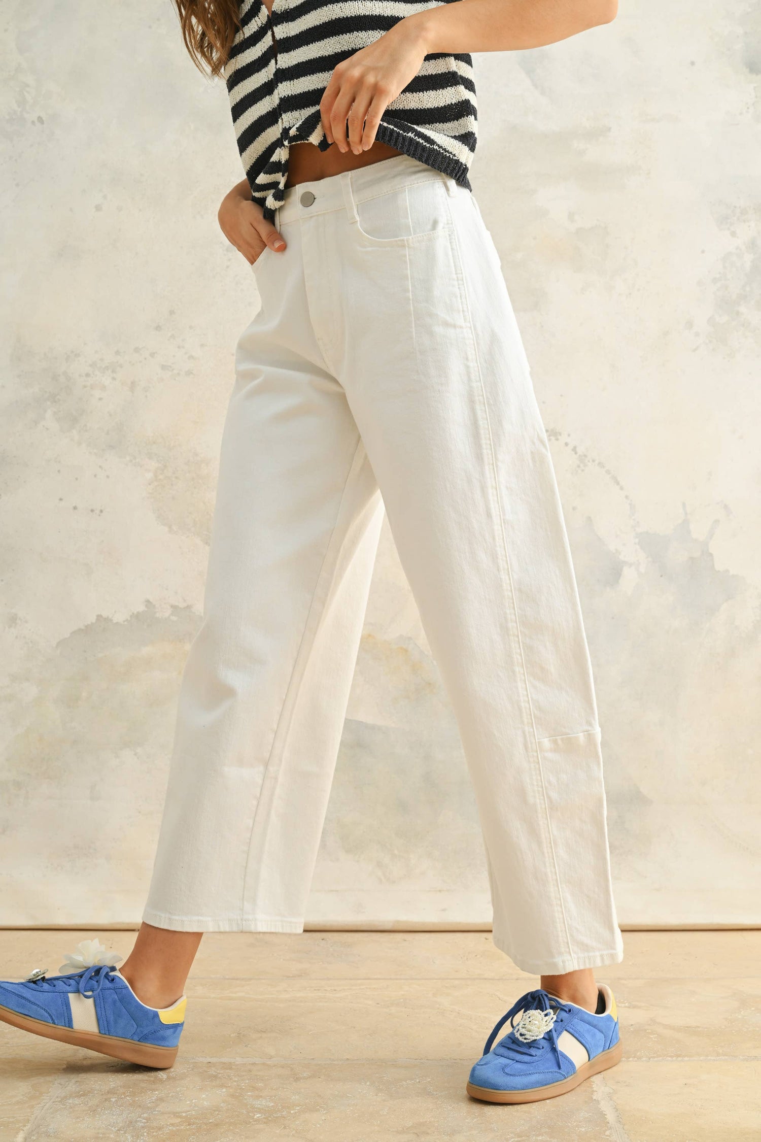 Ecru Loose Fit Denim Pants perfect for casual street wear