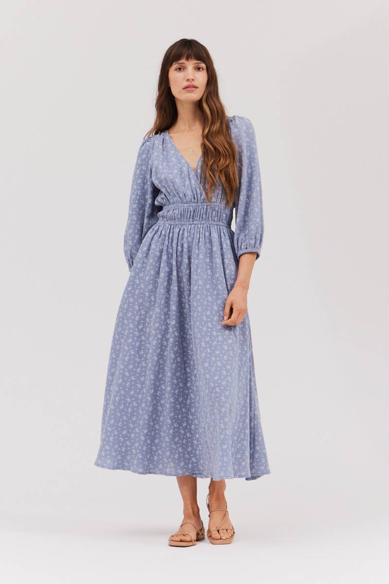 Indigo Summer Cotton Midi Dress