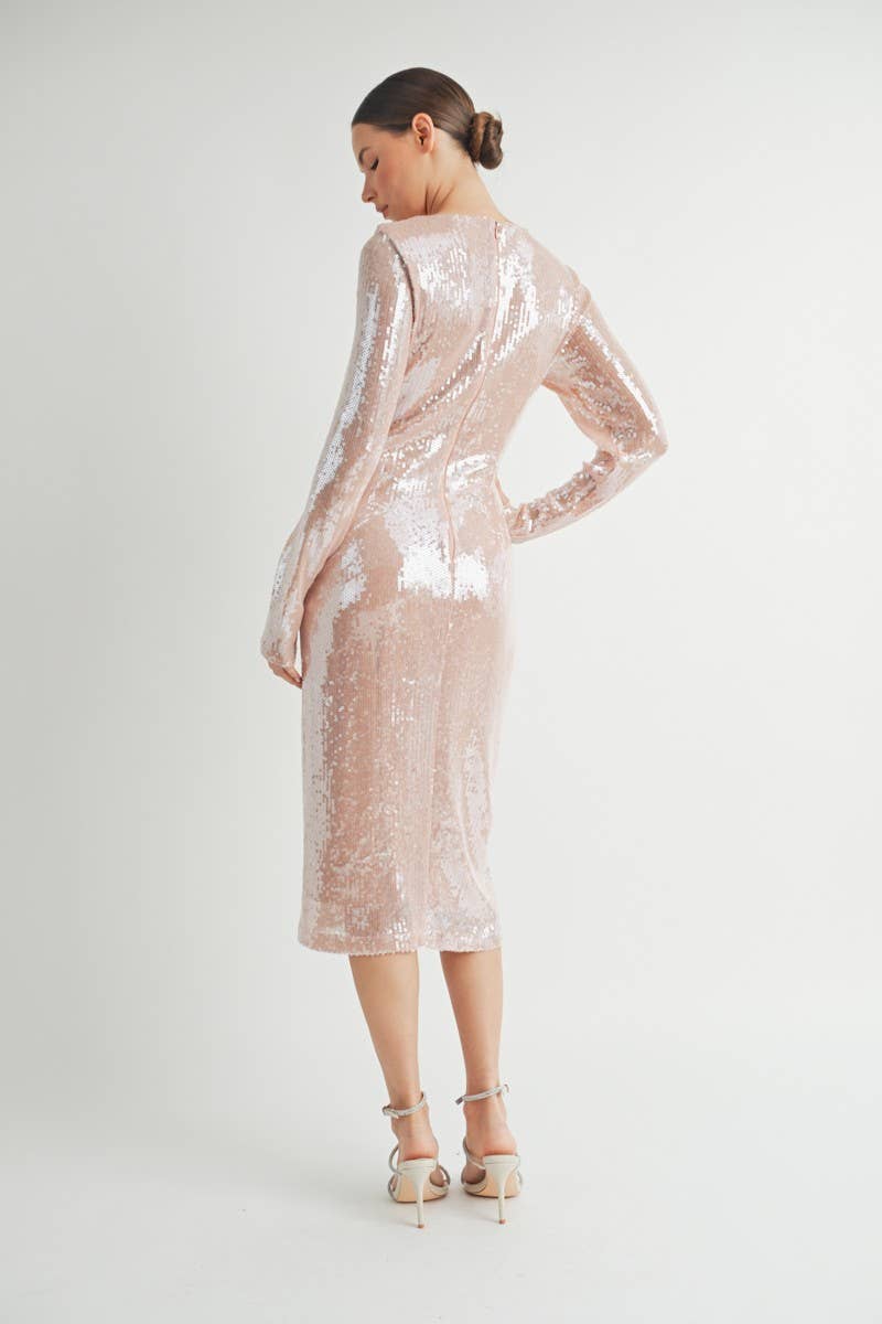 Liora Midi Dress Full-length image of Liora Midi Dress highlighting shimmering effect