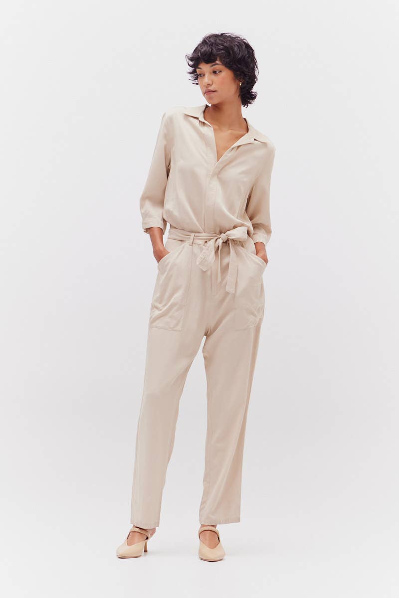 Natural Tencel Jumpsuit