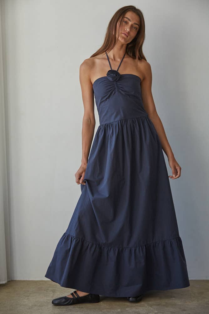 Navy Flare Maxi Dress