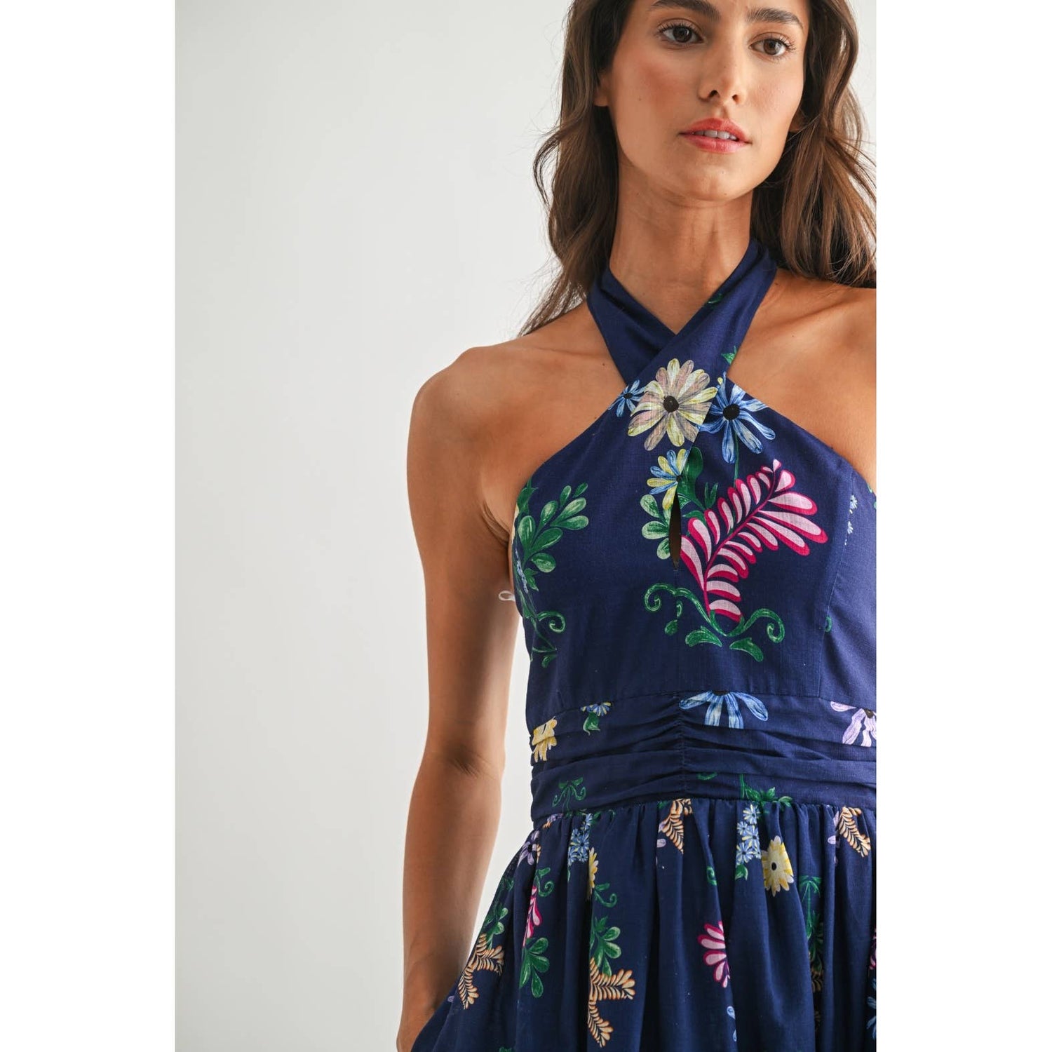 Navy Multi Floral Maxi Dress