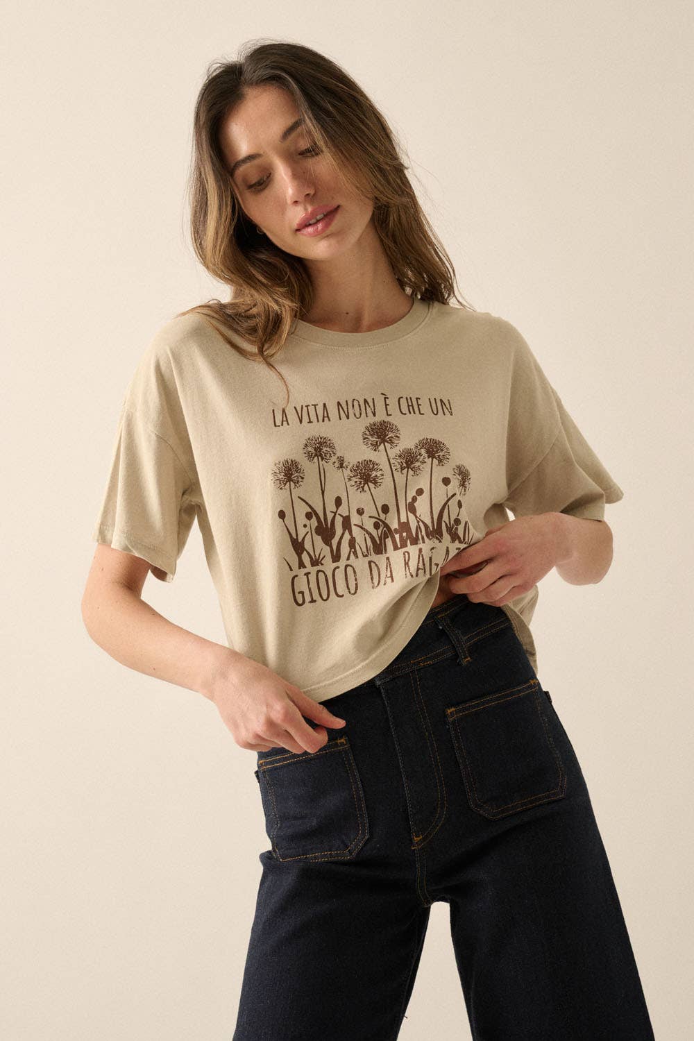 Stone Gioco Da Ragazzi Vintage Cropped Graphic Tee